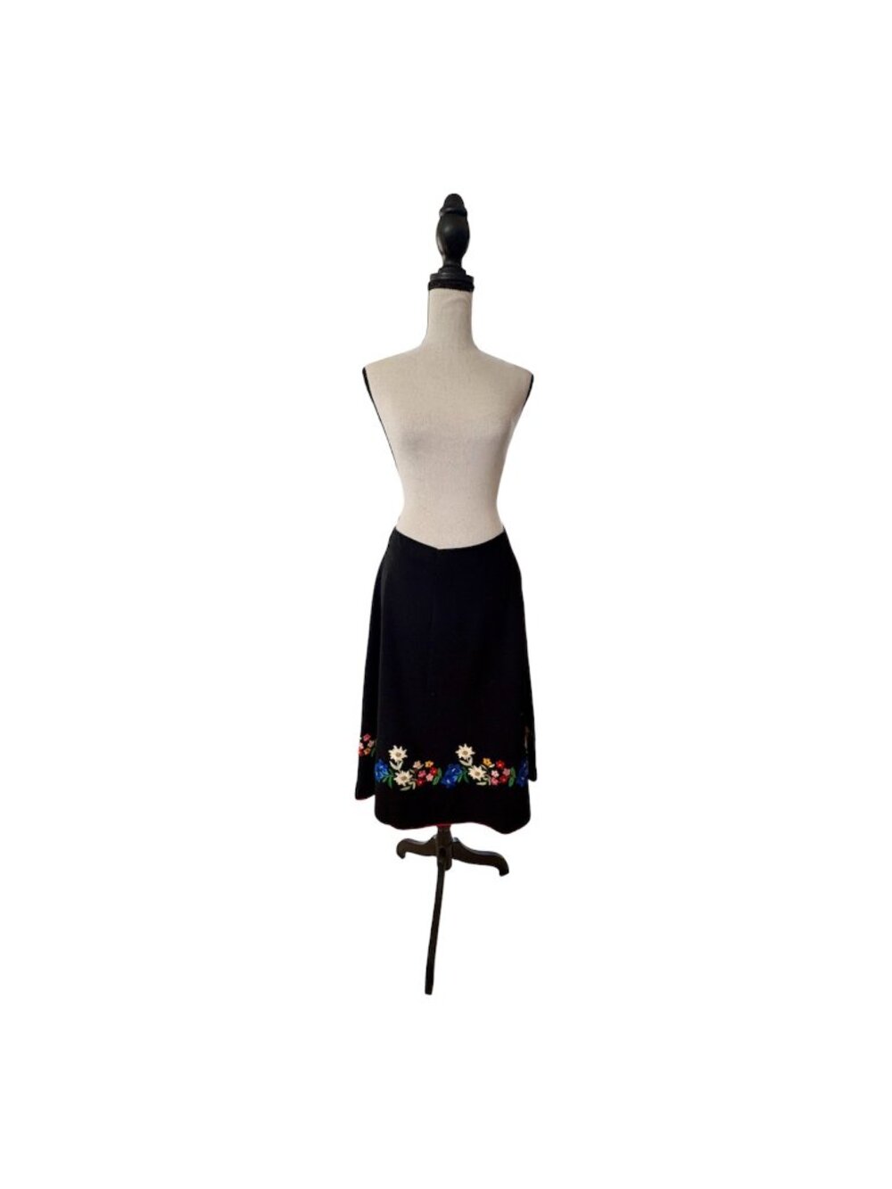 German Tracht Folk Skirt Octoberfest Festival Embroidered Wool Dark Academia M